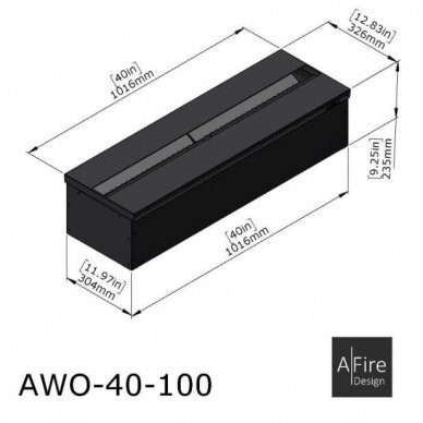 AFIRE ORIGINAL AWO-40-100 įmontuojamas elektrinis vandens garų židinys 8