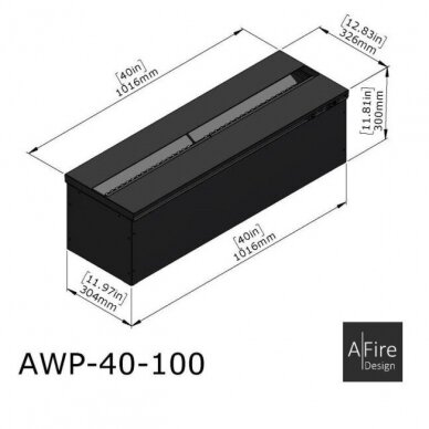 AFIRE PREMIUM AWP-40-100 iebūvējamais elektriskais kamīns 11