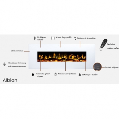 AFLAMO ALBION 33 WHITE electric fireplace wall-mounted 2