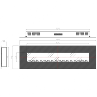 AFLAMO ALBION 72 electric fireplace wall-mounted 3