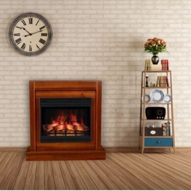 AFLAMO VIGO MODERN WALNUT 3D free standing electric fireplace 3