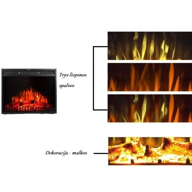 AFLAMO VIGO WALNUT LED 60 3D free standing corner electric fireplace 4
