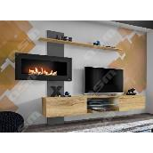 ASM FLAME B OAK chest of drawers with bioethanol fireplace