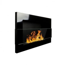 BIOHEAT 650x400 TUV BLACK LESS GLASS bioethanol fireplace wall-mounted-insert
