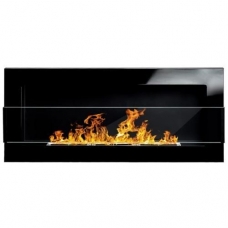 BIOHEAT 900x400 TUV BLACK LESS GLASS bioethanol fireplace wall-mounted-insert