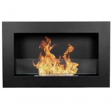 BIOHEAT 650x400 SLIM TUV BLACK GLASS bioethanol fireplace wall-mounted-insert
