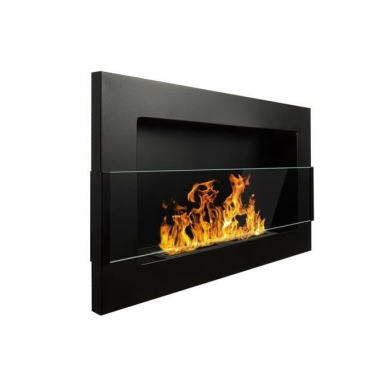 BIOHEAT 650x400 TUV BLACK GLASS bioethanol fireplace wall-mounted-insert 1