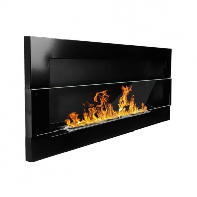 BIOHEAT 900x400 TUV BLACK LESS GLASS bioethanol fireplace wall-mounted-insert 1