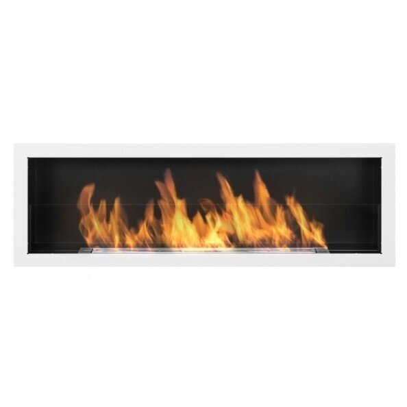 Bio Ethanol Fire BioFire Fireplace Modern 1200 x 400 White 