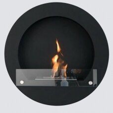 CACHFIRES CIRCLE SHAPE BLACK bioethanol fireplace wall-mounted