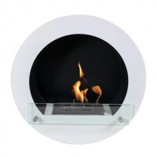 CACHFIRES CIRCLE SHAPE WHITE bioethanol fireplace wall-mounted