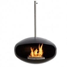 COCOON FIRES AERIS BLACK STEEL ceiling mounted bioethanol fireplace