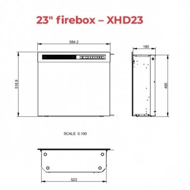 DIMPLEX Firebox 23" XHD LED įmontuojamas elektrinis židinys 3