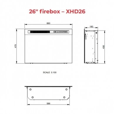 DIMPLEX Firebox 26" XHD LED įmontuojamas elektrinis židinys 4