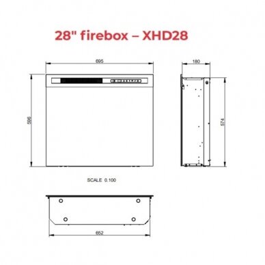 DIMPLEX Firebox 28" XHD LED электрокамин встраиваемый 4