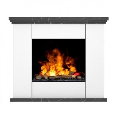 DIMPLEX NORTE WHITE-BLACK MARMUR cassette 600 free standing electric fireplace 1