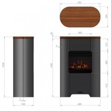 DIMPLEX TORN 100 free standing electric fireplace 2
