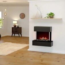 GLOW FIRE HOLDERLIN SIMS BLACK electric fireplace wall-mounted