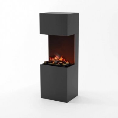 GLOW FIRE BEETHOVEN Cassette 600 BLACK free standing electric fireplace 1