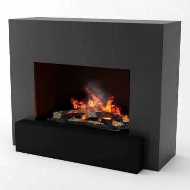 GLOW FIRE HAUPTMANN Cassette 600 BLACK free standing electric fireplace