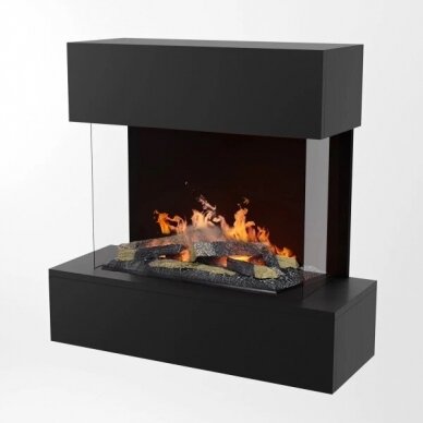 GLOW FIRE HOLDERLIN BLACK electric fireplace wall-mounted 2