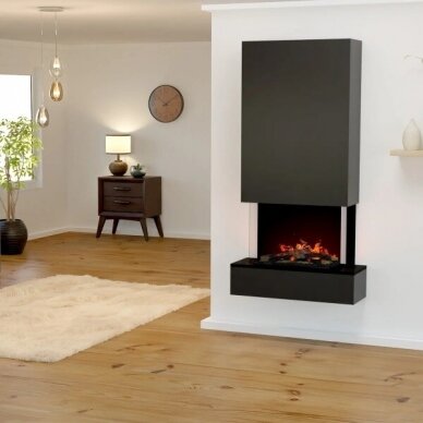 GLOW FIRE HOLDERLIN HOCH BLACK electric fireplace wall-mounted