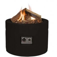 HAPPY COCOONING ROUND BLACK outdoor gas fireplace