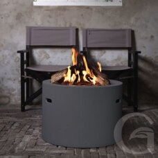 HAPPY COCOONING ROUND GREY outdoor gas fireplace