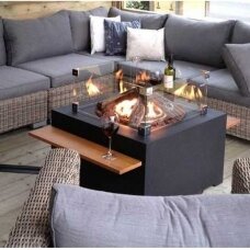 HAPPY COCOONING SQUARE BLACK outdoor gas fireplace
