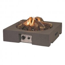 HAPPY COCOONING SQUARE TOP SQUARE GREY outdoor gas fireplace