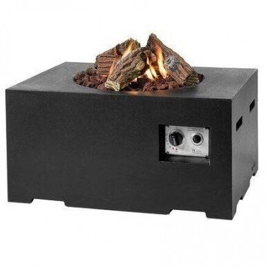 HAPPY COCOONING RECTANGULAR SMALL BLACK outdoor gas fireplace