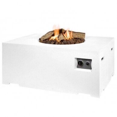 HAPPY COCOONING RECTANGULAR WHITE outdoor gas fireplace