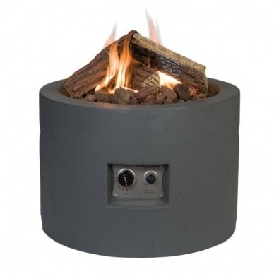 HAPPY COCOONING ROUND GREY outdoor gas fireplace 1