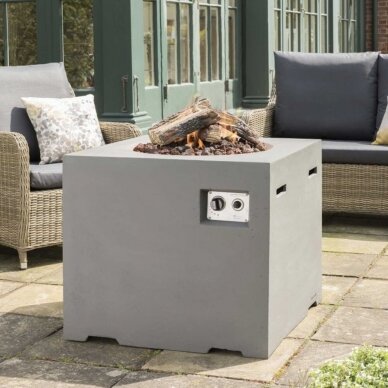 HAPPY COCOONING SQUARE LOUNGE DINING GREY outdoor gas fireplace 2