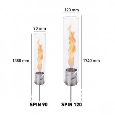 HOFAST SPIN 90 TORCH SILVER bioethanol fireplace 3