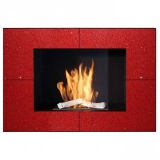 KAMI VESUVIUS QUARTZ RED bioethanol fireplace wall-mounted-insert