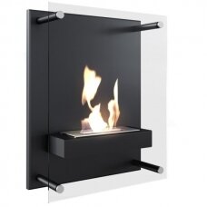 KRATKI GLASS BLACK bioethanol fireplace wall-mounted