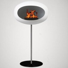 LE FEU WHITE GROND STEEL HIGH 80 free standing biofireplace