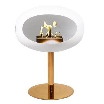 LE FEU WHITE GROUND STEEL LOW 50 ROSE GOLD free standing biofireplace