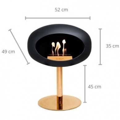 LE FEU BLACK GROUND STEEL LOW 50 ROSE GOLD free standing biofireplace 2