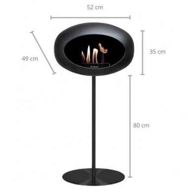 LE FEU GROUND MOCCA STEEL HIGH 80 free standing biofireplace 1