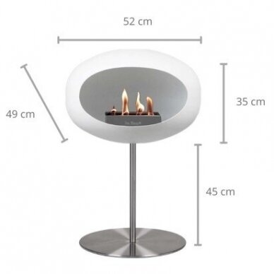 LE FEU WHITE GROUND STEEL LOW 50 free standing biofireplace 1