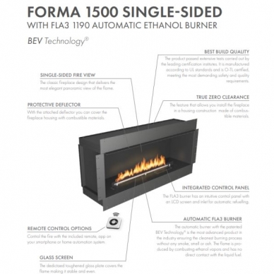 PLANIKA FORMA 1500 FLA3 1190 automatic bioethanol built-in fireplace 4