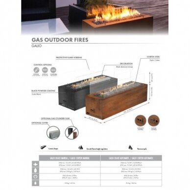PLANIKA GALIO BLACK MANUAL outdoor gas fireplace 2