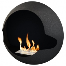VAUNI CUPOLA STELLAR BLACK bioethanol fireplace wall-mounted